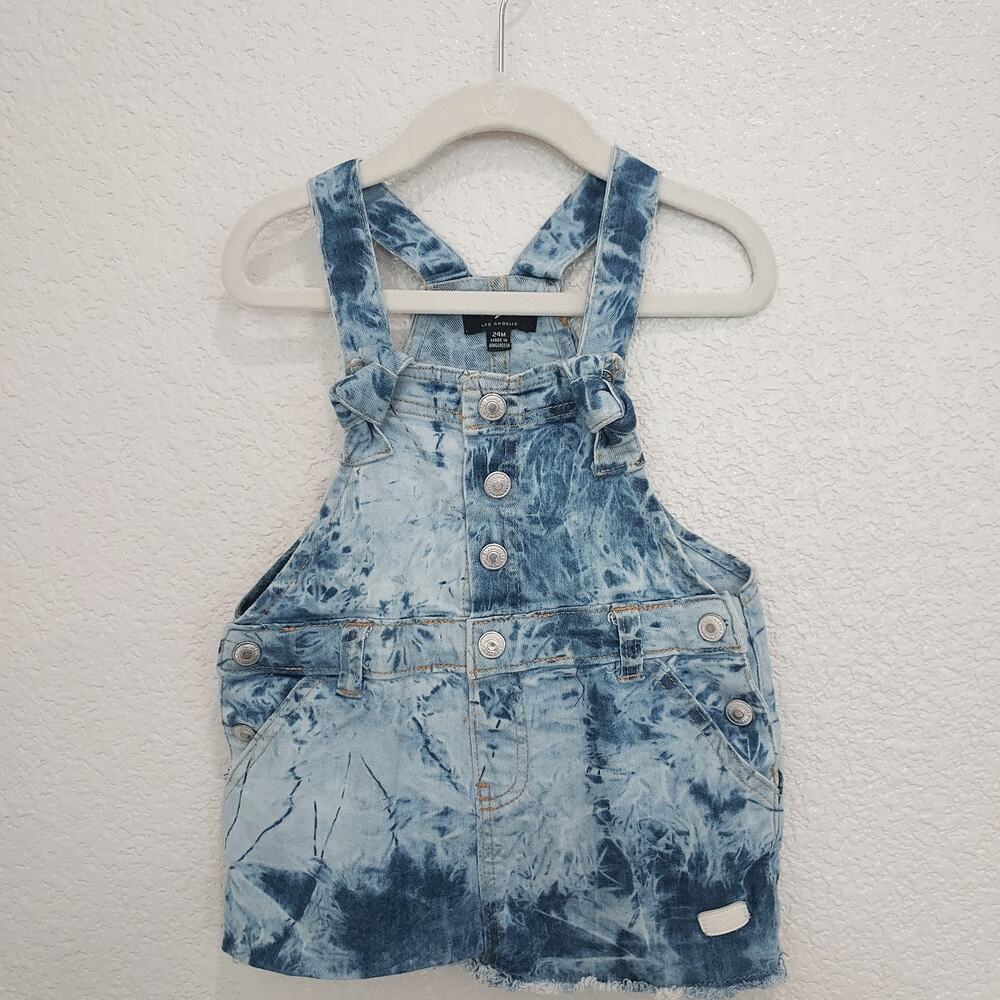7 For All Mankind Denim Tie Dye Blue Overall Skirt Size 24M